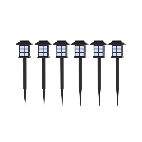Nature Spring Set of 6 Nature Spring Outdoor Solar LED Lights, Garden Stakes with Torches for illuminating Pathways 358996KQC - main